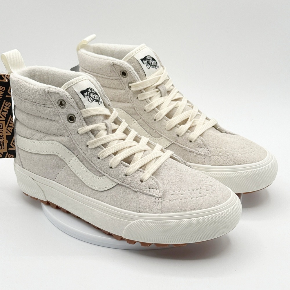 Vans Sk8-Hi MTE Size 7.5 Womens Marshmallow White Suede Primaloft - NEW no box
